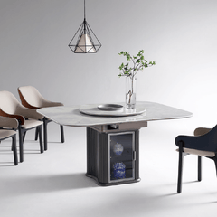 Matza Sintered Stone Extendable Dining Table (With Storage)