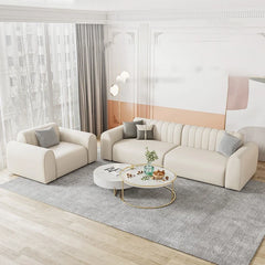 Elda Cream Leathaire Sofa