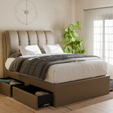 Nolana Faux Leather Drawer Bed Frame