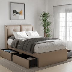Kendrix Faux Leather Drawer Bed Frame