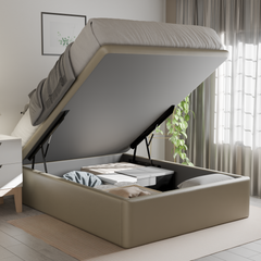 Maelis Faux Leather Storage Bed Frame