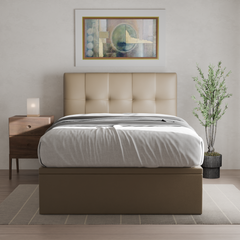 Zerith Faux Leather Storage Bed Frame