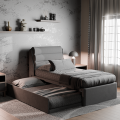 Lucy 3 in 1 Pull-Out Fabric Bed Frame