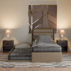 Lucy 3 in 1 Pull-Out Faux Leather Bed Frame