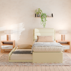 Lucy 3 in 1 Pull-Out Faux Leather Bed Frame