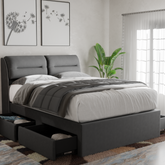 Lynara Fabric Drawer Bed Frame