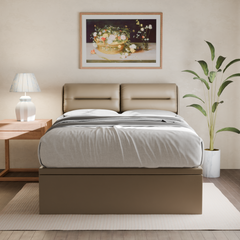 Lynara Faux Leather Storage Bed Frame