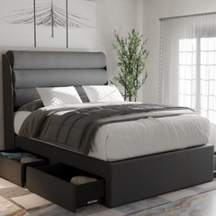 Jovian Fabric Drawer Bed Frame