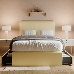 Konelle Faux Leather Drawer Bed Frame