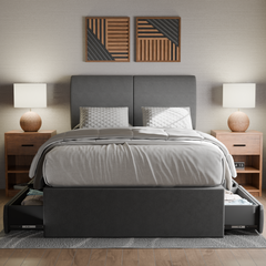 Konelle Fabric Drawer Bed Frame