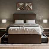 Konelle Faux Leather Drawer Bed Frame