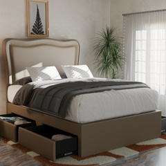 Freyla Faux Leather Drawer Bed Frame