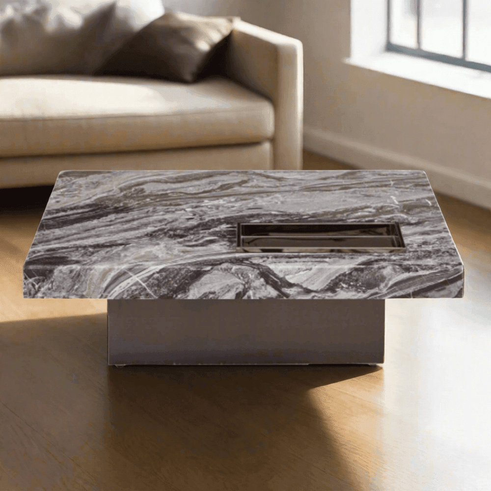 Francesco Cultured Marble Coffee Table (Square) - Maxi Home Furnishing
