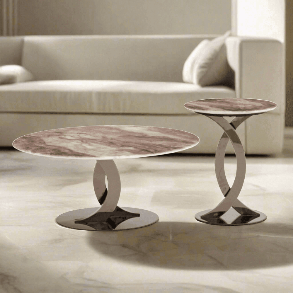 Nicolo Cultured Marble Nesting Coffee Table - Maxi Home Furnishing