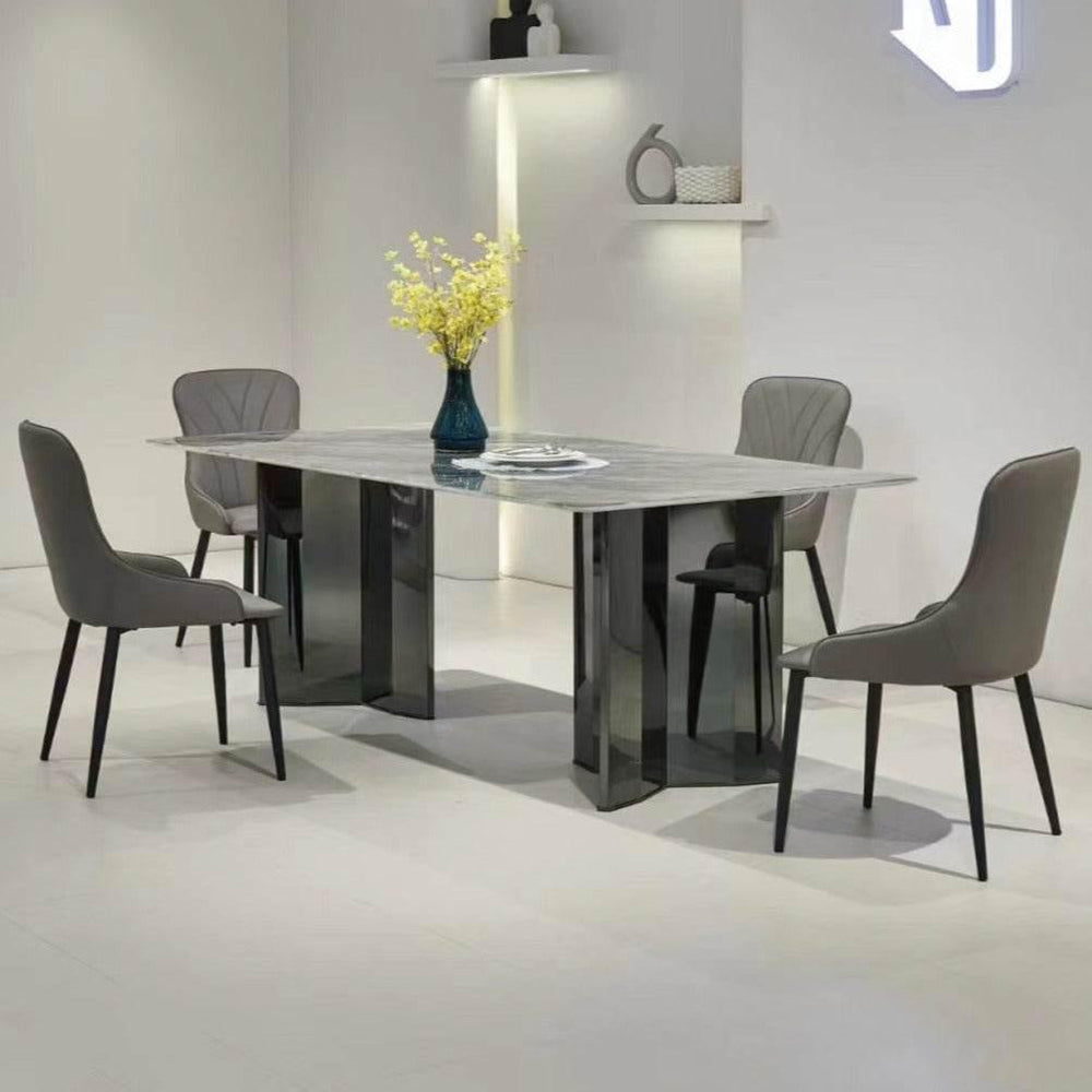 Pietro Glossy Sintered Stone Dining Table (160cm/180cm/200cm) - Maxi Home Furnishing