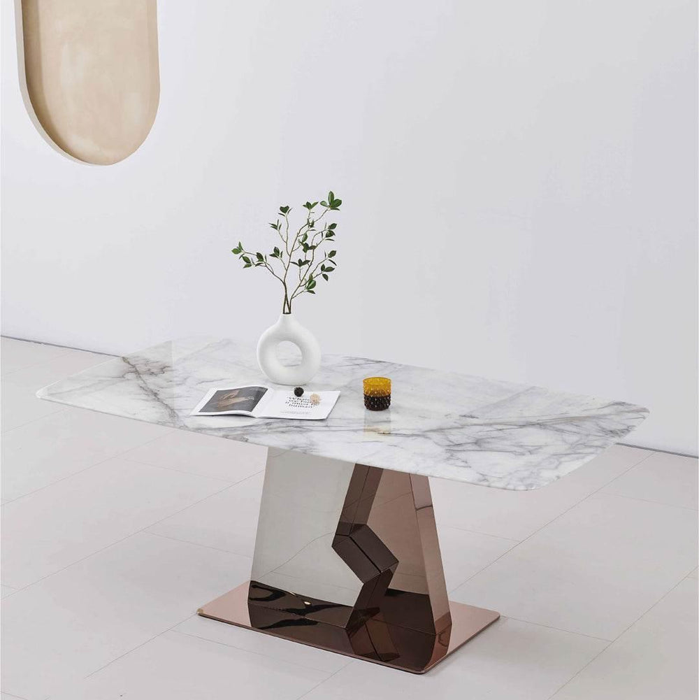 Giulia Glossy Sintered Stone Dining Table (160cm/180cm/200cm) - Maxi Home Furnishing