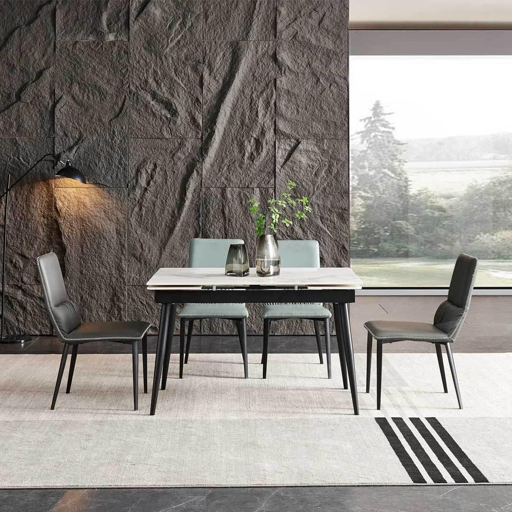 Agnello Glossy Sintered Stone Extendable Dining Table - Maxi Home Furnishing
