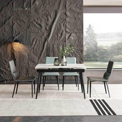 Agnello Glossy Sintered Stone Extendable Dining Table - Maxi Home Furnishing