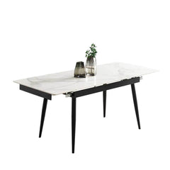 Agnello Glossy Sintered Stone Extendable Dining Table - Maxi Home Furnishing