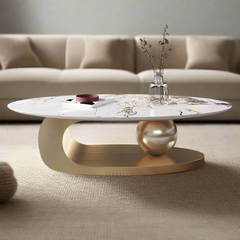 Zephyra Glossy Sintered Stone Coffee Table