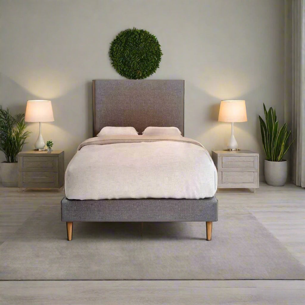 Devonne Fabric Divan + Somnuz™ Bliss Spring Mattress (Single & Super Single only) Singapore