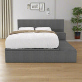 Devonne Platform Storage Grey Fabric Bed Frame (Water Repellent) Singapore