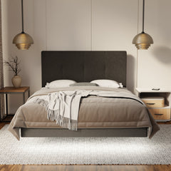 Lyra Fabric Floating Bed Frame (Water Repellent, Pet Friendly & LED) By Somnuz