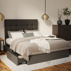Elara Fabric Drawer Bed Frame (Water Repellent & Pet friendly) By Somnuz