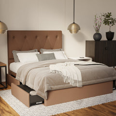 Valen Fabric Drawer Bed Frame (Water Repellent & Pet Friendly) By Somnuz