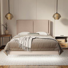 Vance Fabric Floating Bed Frame (Water Repellent, Pet Friendly & LED) By Somnuz