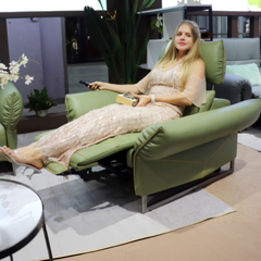 Canopie Genuine Full Leather Sectional Recliner Sofa