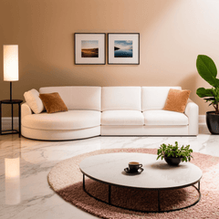 Milton Cream Fabric Sectional Sofa