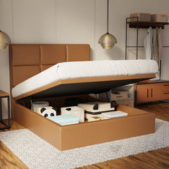 Caspian Genuine Leather Storage Bed (Gas Lift) By Esteller