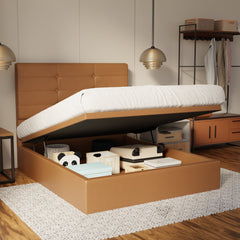 Kaelen Genuine Leather Storage Bed (Gas Lift) By Esteller