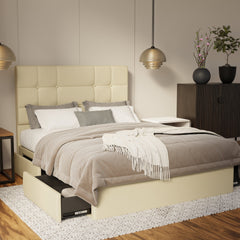 Elara Genuine Leather Drawer Bed By Esteller