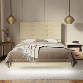 Kaelen Genuine Leather Floating Bed Frame (With LED) By Esteller