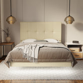Marlowe Genuine Leather Floating Bed Frame (With LED) By Esteller