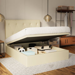 Valen Genuine Leather Storage Bed (Gas Lift) By Esteller