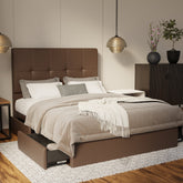 Marlowe Genuine Leather Drawer Bed By Esteller