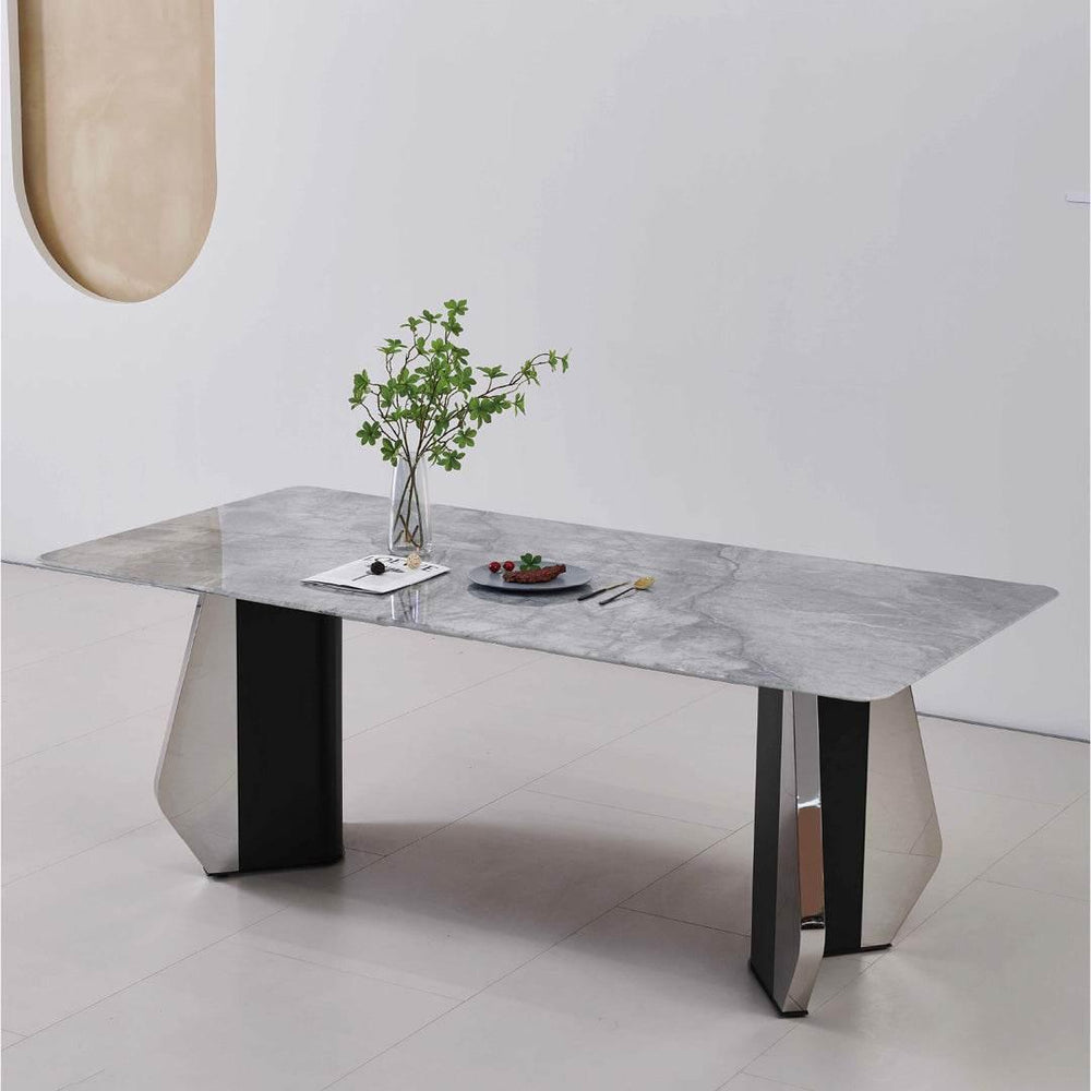 Baltasar Glossy Sintered Stone Dining Table (160cm/180cm/200cm) - Maxi Home Furnishing