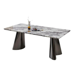 Dali Cultured Marble Dining Table (160cm/180cm/200cm) - Maxi Home Furnishing