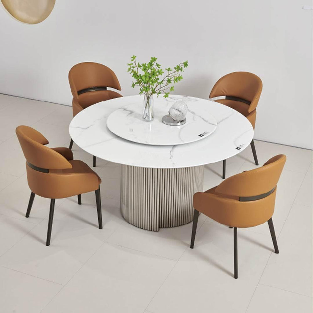 Alisha Sintered Stone Round Dining Table - Maxi Home Furnishing