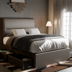 Jenner Faux Leather Drawer Bed Frame