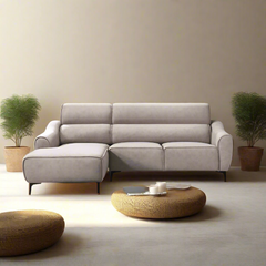 Valiant L-Shaped Brown Fabric Sofa (Pet Friendly Fabric) Singapore