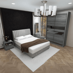 Cora Large Bedroom Set (Bed Frame + Side Table + Dressing Table + Wardrobe)