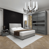 Cora Large Bedroom Set (Bed Frame + Side Table + Dressing Table + Wardrobe)