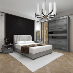 Cora Large Bedroom Set (Bed Frame + Side Table + Dressing Table + Wardrobe)