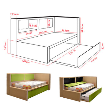 Elda 5 in1 Storage with Pull-Out Bed Frame