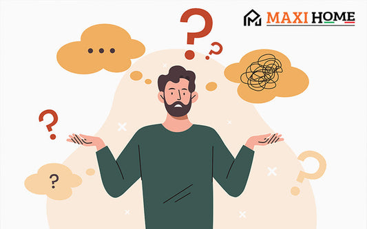 Man confused about choosing dining table material.