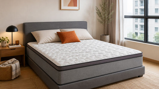 modern grey mattress in a singapore bedroom for mattress replacement guide